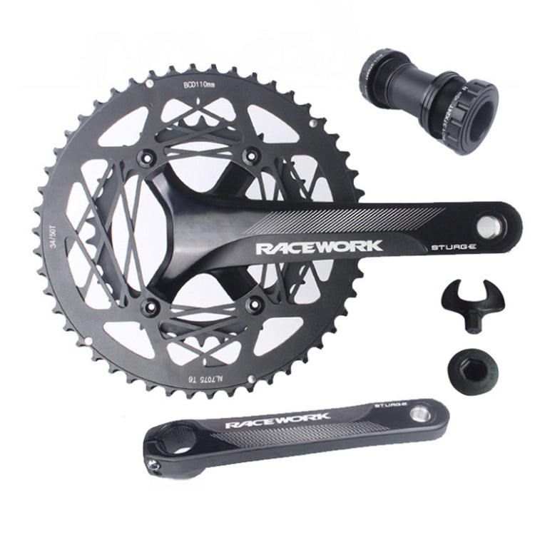RACEWORK RKRFA Road Bike Aluminum Alloy 22-speed Crankset, Spec:, 50-34T without BB, 53-39T without BB, 50-34T with BB, 53-39T with BB
