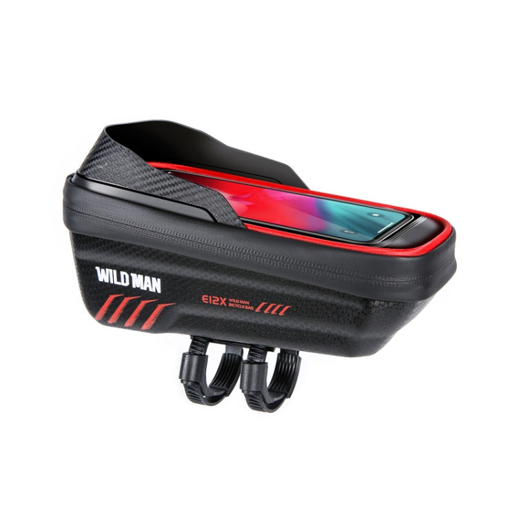 WILD MAN E12X 1L EVA Hard Shell Waterproof and Anti-fall Bicycle Bag with Touch Function, E12X (Red), E12X (Black) - WAYBIKER
