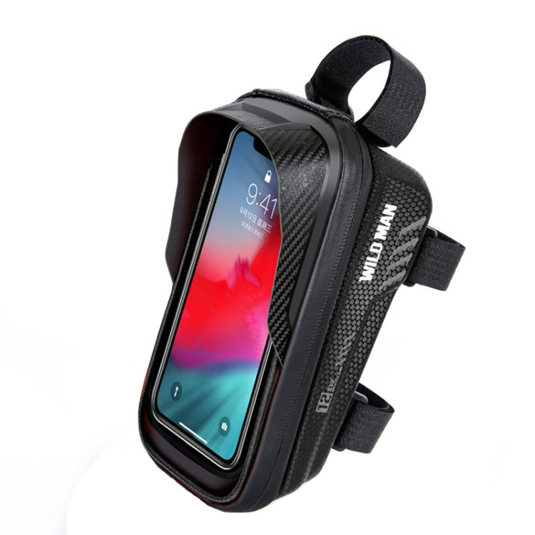 WILD MAN E12 1L EVA Hard Shell Mountain Bike Waterproof and Wear-resistant Front Beam Bag, E12 (Black), E12 (Red)