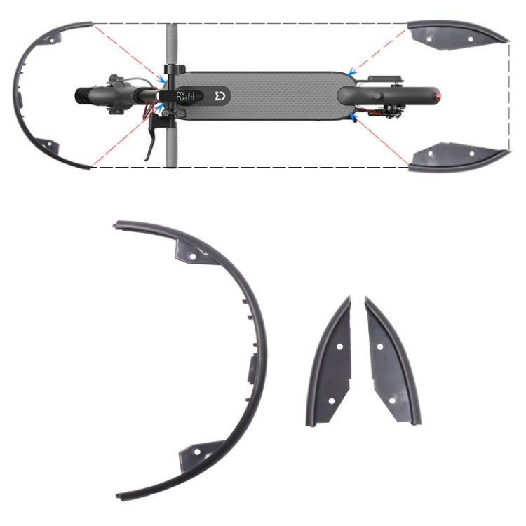 For Xiaomi Mijia M365 Side Protection Cover + Front Rear Bumper, Black Protection Cover + Bumper, White Protection Cover + Bumper