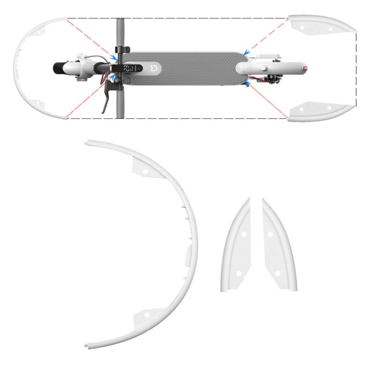 For Xiaomi Mijia M365 Side Protection Cover + Front Rear Bumper, Black Protection Cover + Bumper, White Protection Cover + Bumper