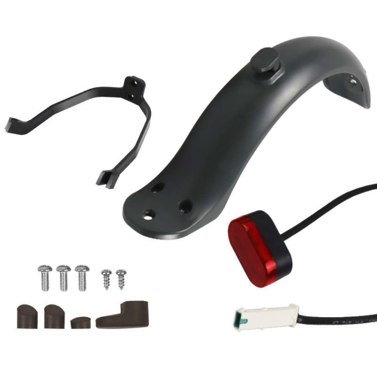 For Xiaomi M365 Electric Scooter Accessories, Fender+Bracket+Taillight, Black With Wrench, Black Without Wrench