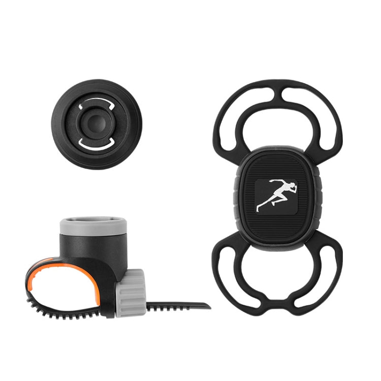 Bike Anti-vibration Silicone Cycling Fixed Mobile Phone Bracket, Strap Style, Handlebar Style - WAYBIKER