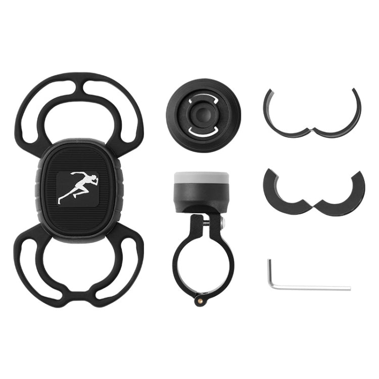 Bike Anti-vibration Silicone Cycling Fixed Mobile Phone Bracket, Strap Style, Handlebar Style - WAYBIKER