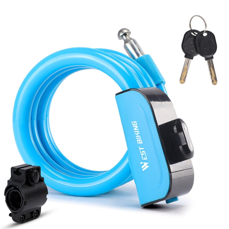 WEST BIKING 1.2m Bicycle Lock PVC Steel Cable Anti-theft Waterproof Cycling Lock, Black, Blue, Orange