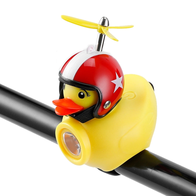 Yellow Duck Bike Bell Handlebar Headlight Car Ornaments Cycling Accessories Helmets Decor