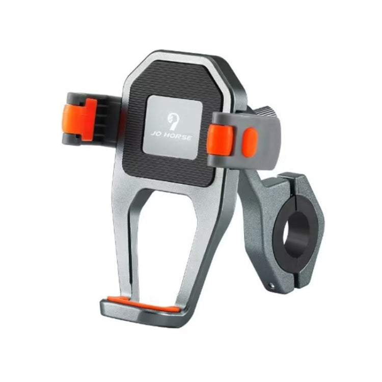 JO HORSE Aluminum Alloy Bicycle Riding Mobile Phone Navigation Roller Fixed Bracket, Black Handlebar, Titanium Handlebar, Black Mirror Base, Titanium Mirror Base