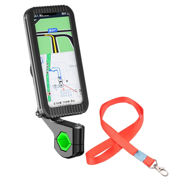 Bicycle Motorcycle Outdoor Sports Cycling Mobile Phone Waterproof Bag, Handlebar With Rope, Rearview Mirror With Rope, Handlebar, Rearview Mirror - WAYBIKER