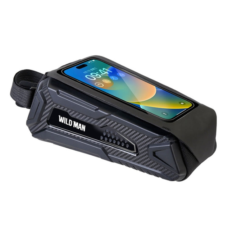 WILD MAN M90 EVA Hard Shell Mountain Bike Mobile Phone Touch Screen Waterproof Front Beam Bag, M90 (Black Gray), M90 (Black Red) - WAYBIKER
