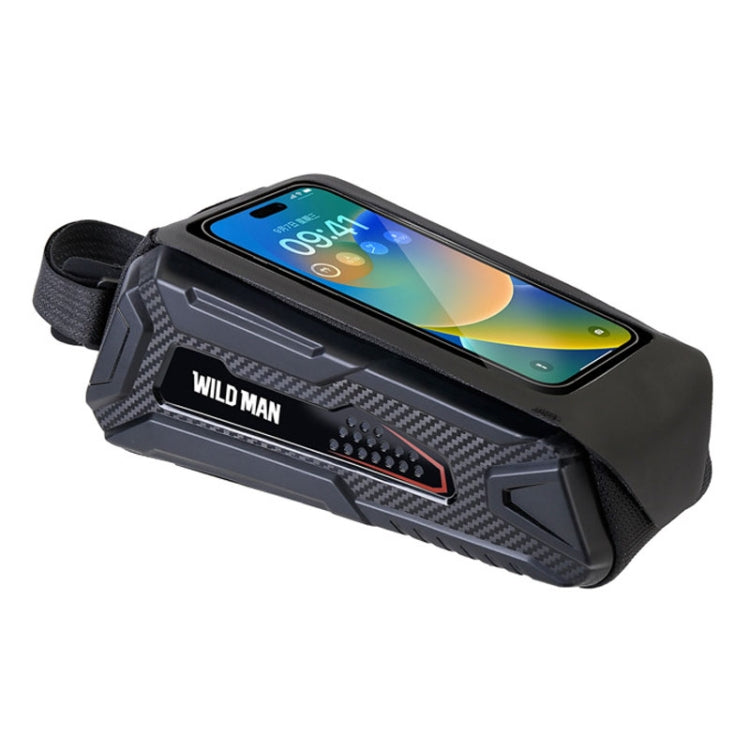 WILD MAN M90 EVA Hard Shell Mountain Bike Mobile Phone Touch Screen Waterproof Front Beam Bag, M90 (Black Gray), M90 (Black Red) - WAYBIKER