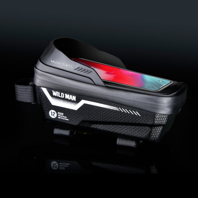 WILD MAN ES12 1L Mountain Bike Front Beam Bag Bicycle Waterproof Phone Saddle Bag, ES12 (Blue), ES12 (Black), ES12 (Red), ES12 (Grey)
