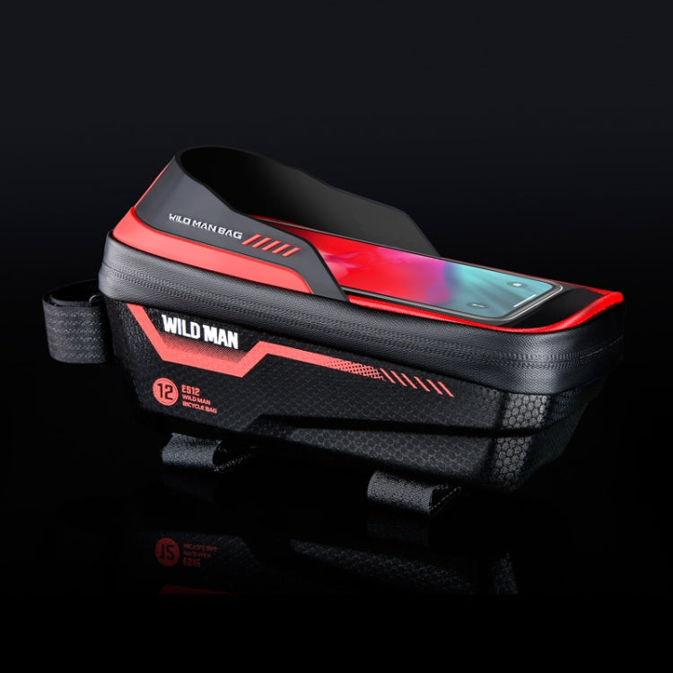 WILD MAN ES12 1L Mountain Bike Front Beam Bag Bicycle Waterproof Phone Saddle Bag, ES12 (Blue), ES12 (Black), ES12 (Red), ES12 (Grey)