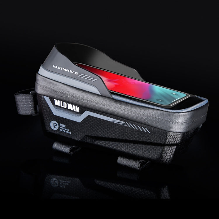WILD MAN ES12 1L Mountain Bike Front Beam Bag Bicycle Waterproof Phone Saddle Bag, ES12 (Blue), ES12 (Black), ES12 (Red), ES12 (Grey)