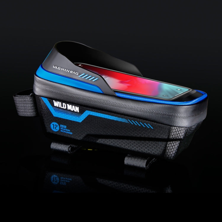 WILD MAN ES12 1L Mountain Bike Front Beam Bag Bicycle Waterproof Phone Saddle Bag, ES12 (Blue), ES12 (Black), ES12 (Red), ES12 (Grey)