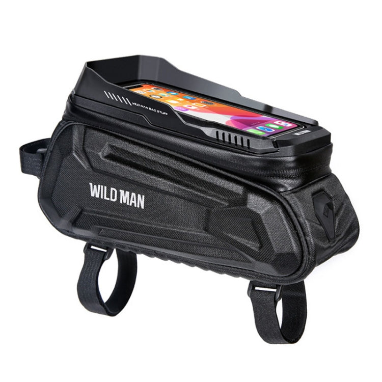 WILD MAN XT5 1.2L EVA Hard Shell Bike Front Beam Bag Touch Screen Phone Waterproof Bag, XT5 (Twill), XT5 (Solar) - WAYBIKER