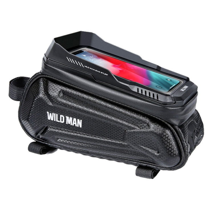 WILD MAN XT5 1.2L EVA Hard Shell Bike Front Beam Bag Touch Screen Phone Waterproof Bag, XT5 (Twill), XT5 (Solar) - WAYBIKER