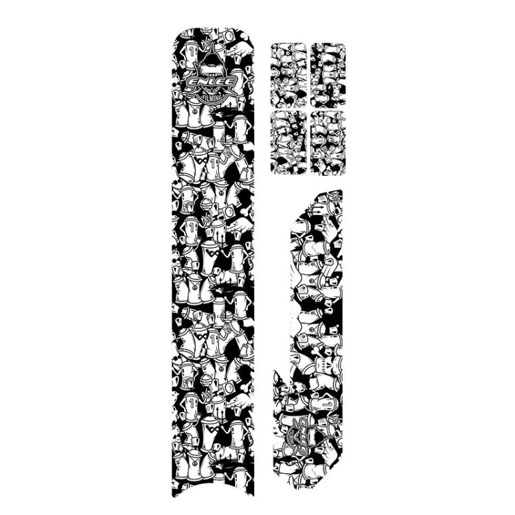 ENLEE E17305 6pcs /Set Road Bike Frame Stickers Thickened Waterproof Chain Guard Protector Decal, Carbon Fiber, Stripe, Anime, Diamond