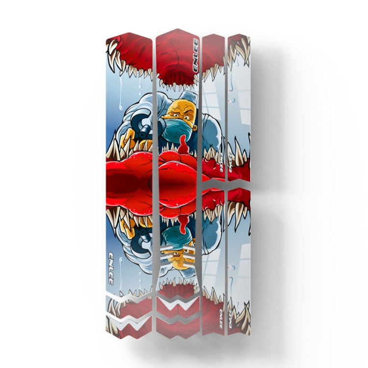 ENLEE E-2210 10pcs /Set Bicycle Jersey Stickers Mountain Bike Frame Protection Adhesive Tape, Transparent, Explosion, Anime, Aurora, Camouflage, Shark, Snake, Stripe, Graffiti, Chinese Style