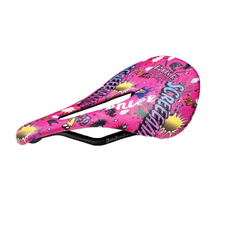 ENLEE E-ZD412 Bicycle Carbon Fiber Cushion Outdoor Riding Mountain Bike Saddle, Explosion, Skull, Camouflage, Devil, Graffiti, Donut