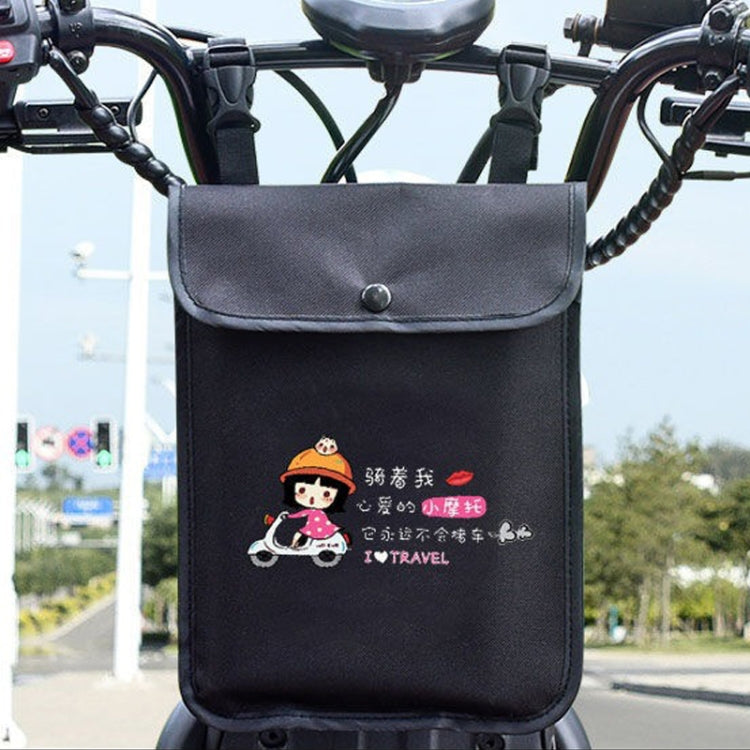Electric Vehicle Portable Hanging Bag Waterproof Bicycle Front Storage Bag Stroller Pocket, Deer, Locomotive Girl, Black Bear, Duck, Flower Bear, No Pattern - WAYBIKER