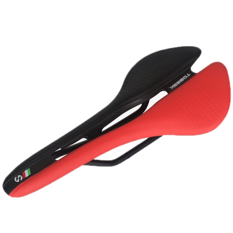 TOSEEK Mountain Bike Saddle Road Bicycle Seat Accessories, Black, Red, Black Red, Black Green, Black Yellow