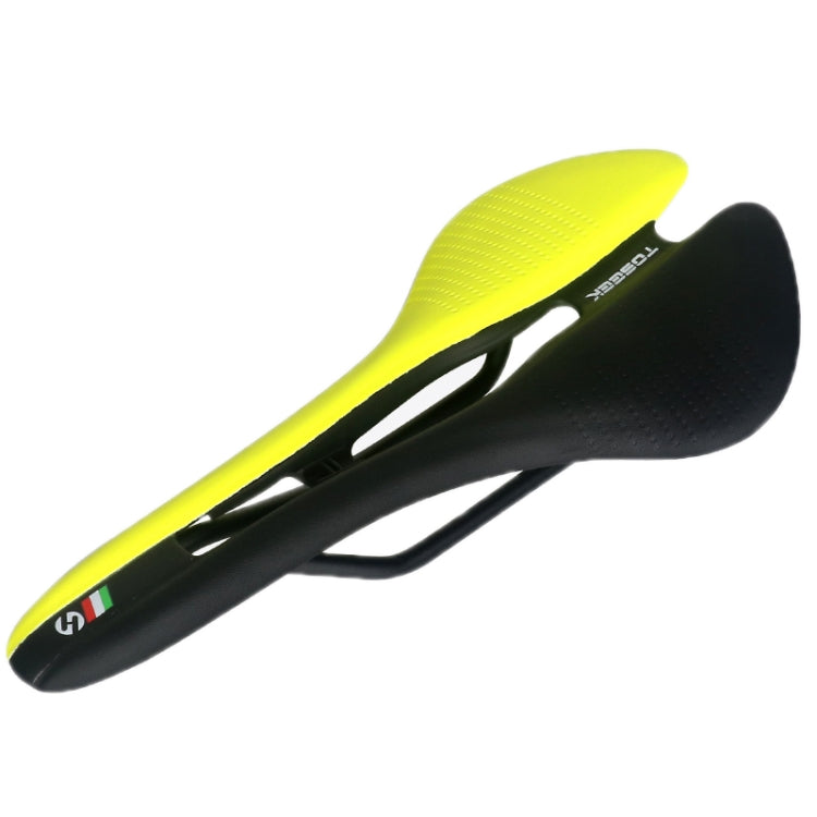 TOSEEK Mountain Bike Saddle Road Bicycle Seat Accessories, Black, Red, Black Red, Black Green, Black Yellow