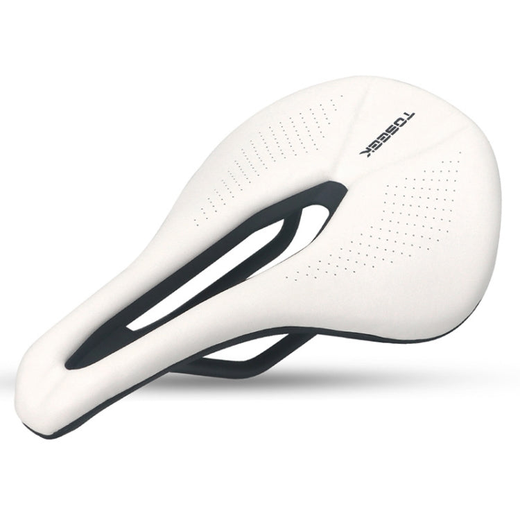 TOSEEK Bicycle Wide Seat Cushion Shock Absorption Comfortable Saddle, Black, White, Red, Orange, Green, Pink