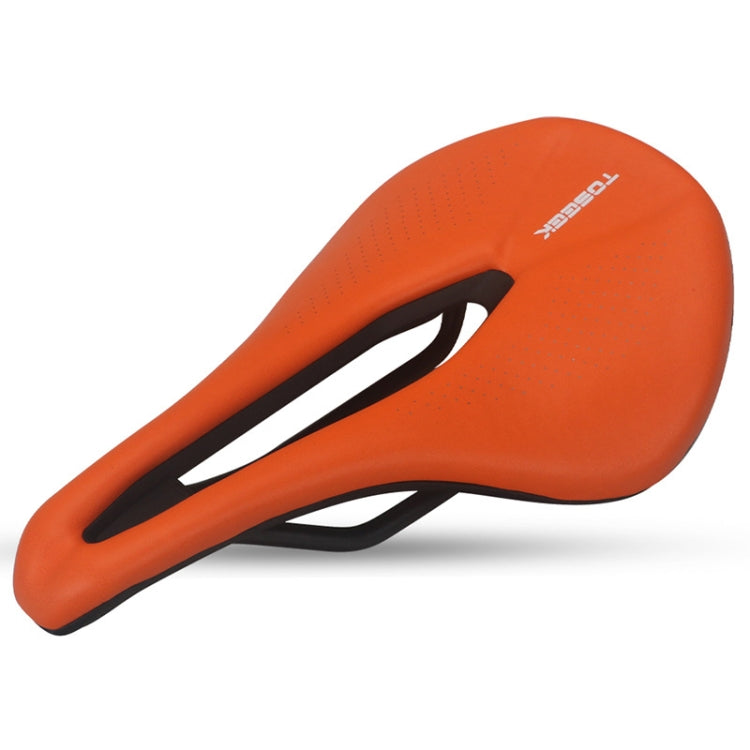 TOSEEK Bicycle Wide Seat Cushion Shock Absorption Comfortable Saddle, Black, White, Red, Orange, Green, Pink