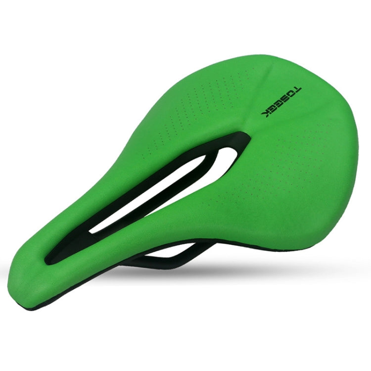 TOSEEK Bicycle Wide Seat Cushion Shock Absorption Comfortable Saddle, Black, White, Red, Orange, Green, Pink