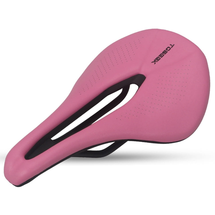 TOSEEK Bicycle Wide Seat Cushion Shock Absorption Comfortable Saddle, Black, White, Red, Orange, Green, Pink