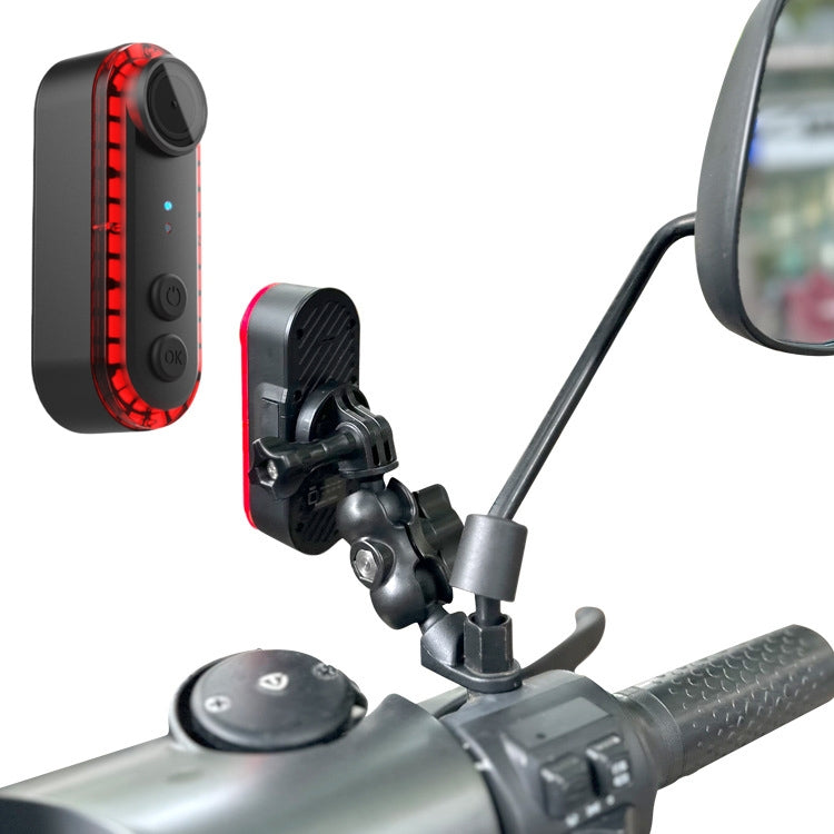 Bike Warning Tail Light 1080P WiFi Camera Recorder Waterproof Bicycle Rear Light for Riding Cycling, Rotate Mount, Clamp Mount, Strap Mount, Rearview Mirror Mount, Saddle Tube Mount