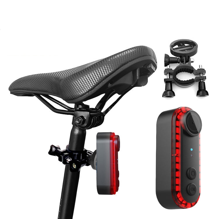 Bike Warning Tail Light 1080P WiFi Camera Recorder Waterproof Bicycle Rear Light for Riding Cycling, Rotate Mount, Clamp Mount, Strap Mount, Rearview Mirror Mount, Saddle Tube Mount