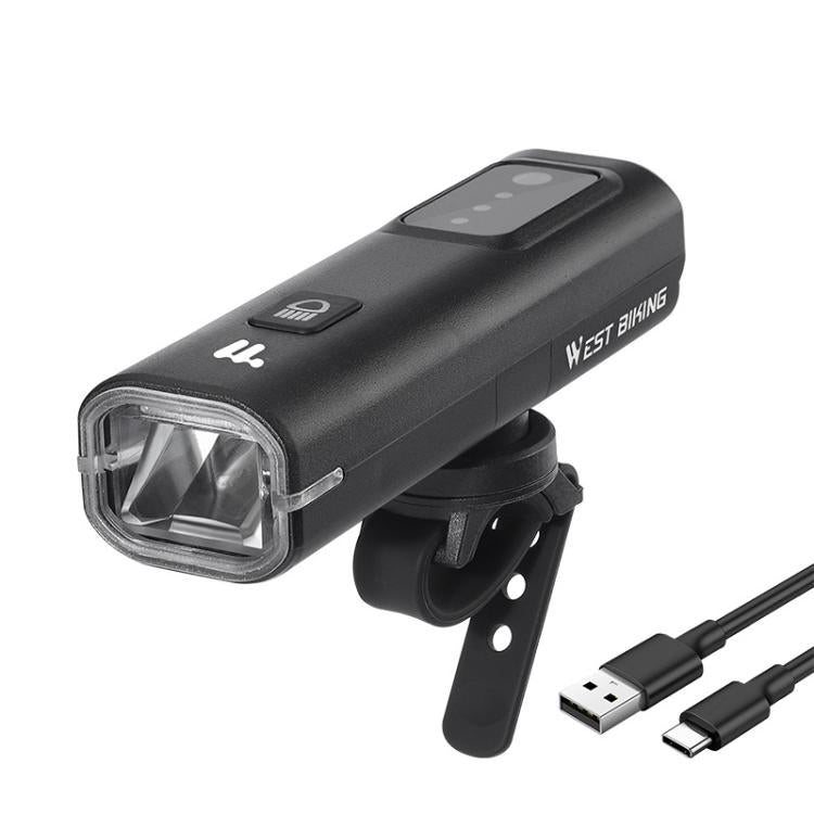 WEST BIKING Bicycle Waterproof TYPE-C Rechargeable High-Brightness Headlight, Regular, Digital Battery Display - WAYBIKER
