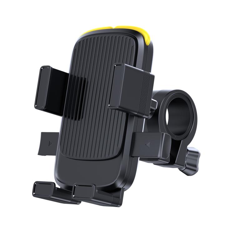 Bicycle and Motorcycle Phone Holder with Hidden Silicone Strap, Handbar, Rearview Mirror