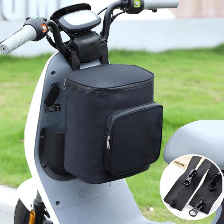 Electric Vehicle Front Helmet Raincoat Storage Waterproof Bag, Black, White with Film