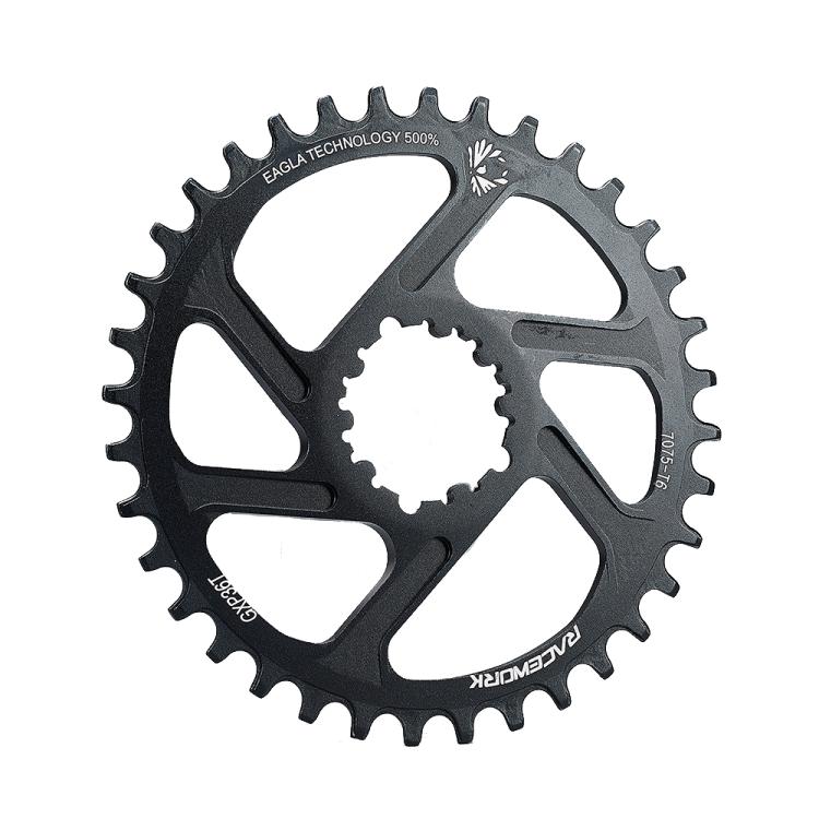 RACEWORK 7075-T6 For SRAM Mountain Bike Single Plate Round Bicycle Sprocket, 3mm 32T, 3mm 34T, 3mm 36T, 3mm 38T, 6mm 32T, 6mm 34T, 6mm 36T