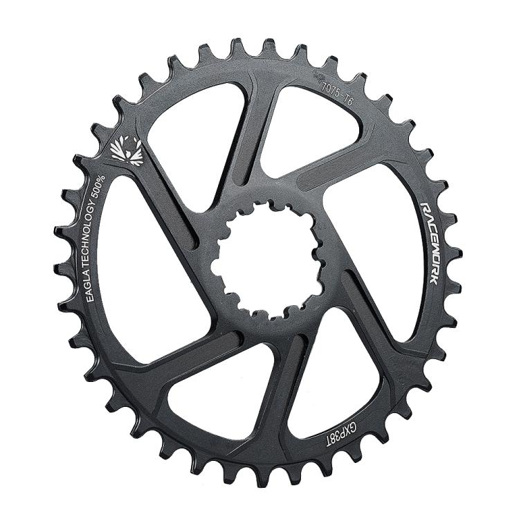RACEWORK 7075-T6 For SRAM Mountain Bike Single Plate Round Bicycle Sprocket, 3mm 32T, 3mm 34T, 3mm 36T, 3mm 38T, 6mm 32T, 6mm 34T, 6mm 36T