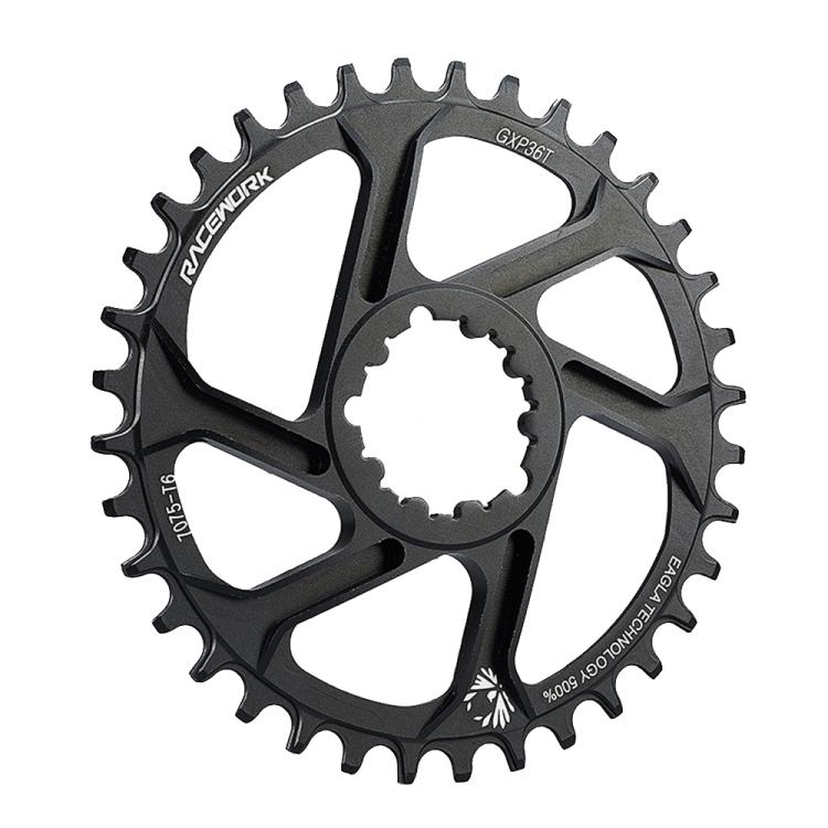 RACEWORK 7075-T6 For SRAM Mountain Bike Single Plate Round Bicycle Sprocket, 3mm 32T, 3mm 34T, 3mm 36T, 3mm 38T, 6mm 32T, 6mm 34T, 6mm 36T