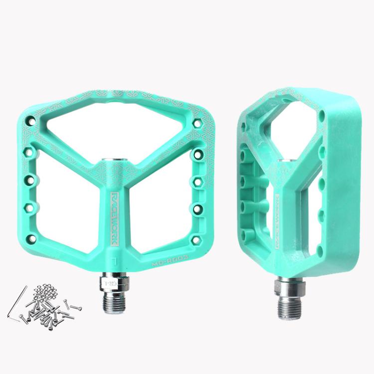 RACEWORK RK579 1pair Bicycle Wide Anti-slip Bearing Pedal Nylon Pedal
