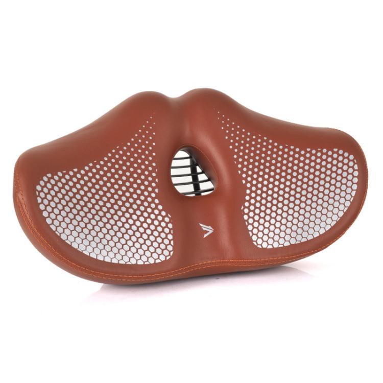 FMFXTRA Thickened Bicycle Saddle Mountain Bike Shaped Saddle, Black, Brown, Black+Tail Light, Brown+Tail Light