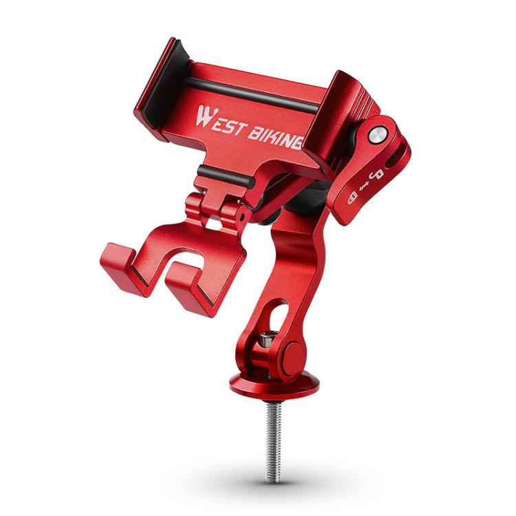 WEST BIKING Bicycle Phone Mount Aluminum Alloy Road / Mountain Bike Navigation Holder, Handlebar Black, Handlebar Silver, Handlebar Red, Stem Black, Stem Silver, Stem Red - WAYBIKER