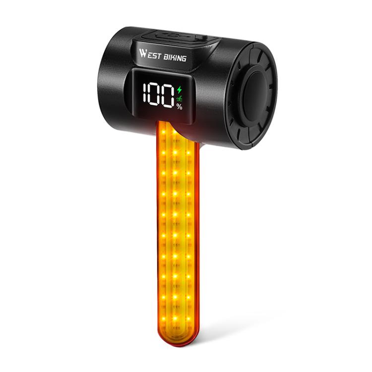 WEST BIKING Smart Sensor Bike Tail Light, 180-degree Wide Angle, IPX4 Waterproof, Dynamic LED Effects with Battery Display