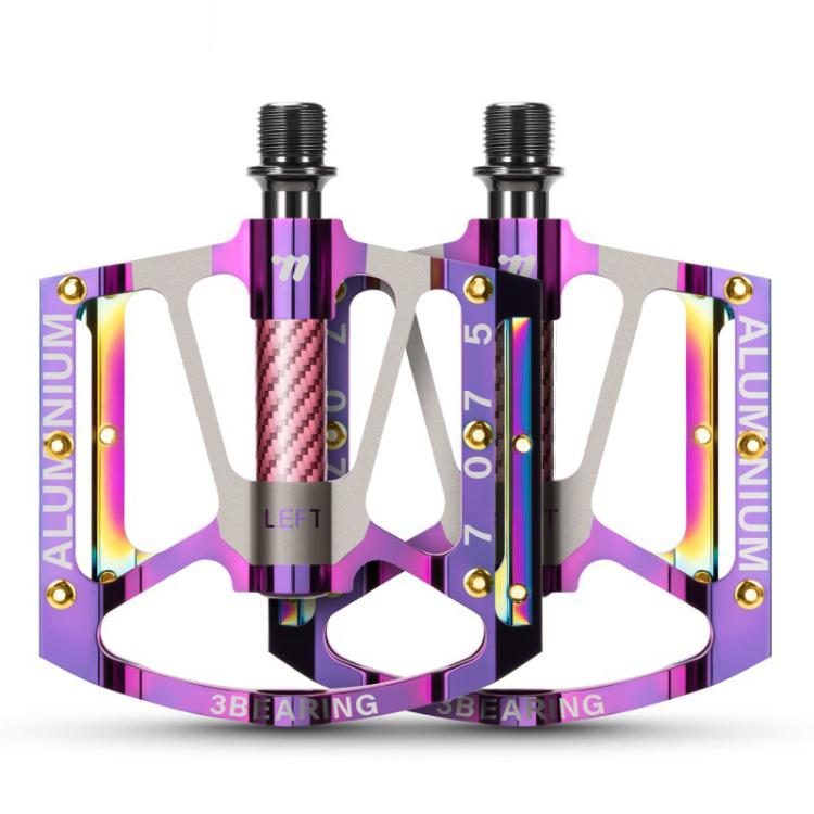 WEST BIKING 1pair Colorful Electroplated Bicycle Pedals 3 Bearing Aluminum Alloy Mountain / Road Bike Pedals - WAYBIKER
