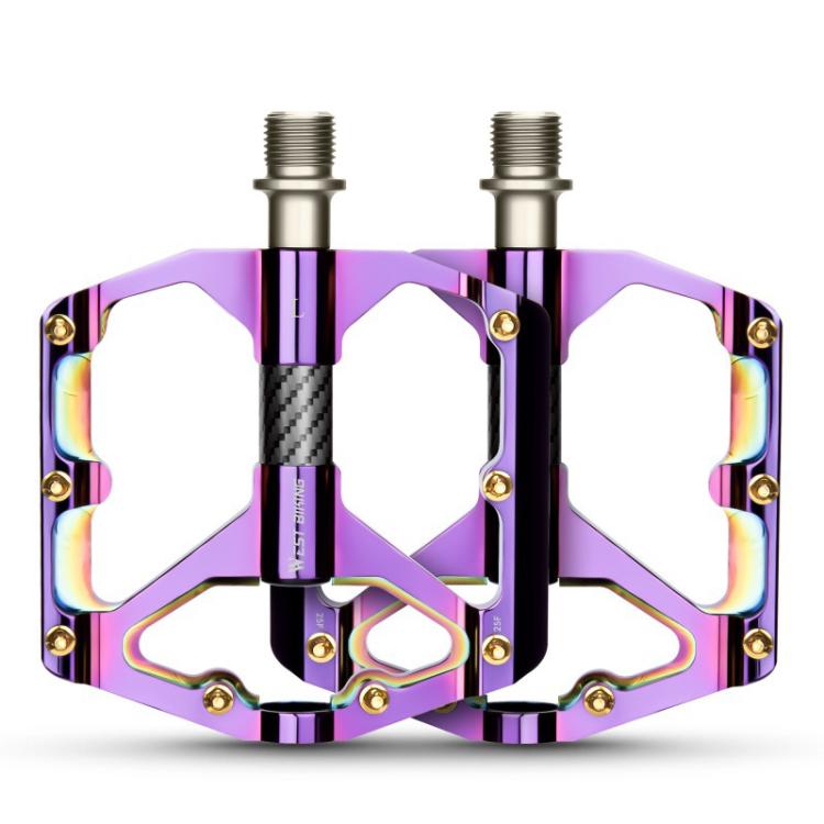 WEST BIKING 1pair Colorful Electroplated Bicycle Pedals 3 Bearing Aluminum Alloy Mountain / Road Bike Pedals - WAYBIKER