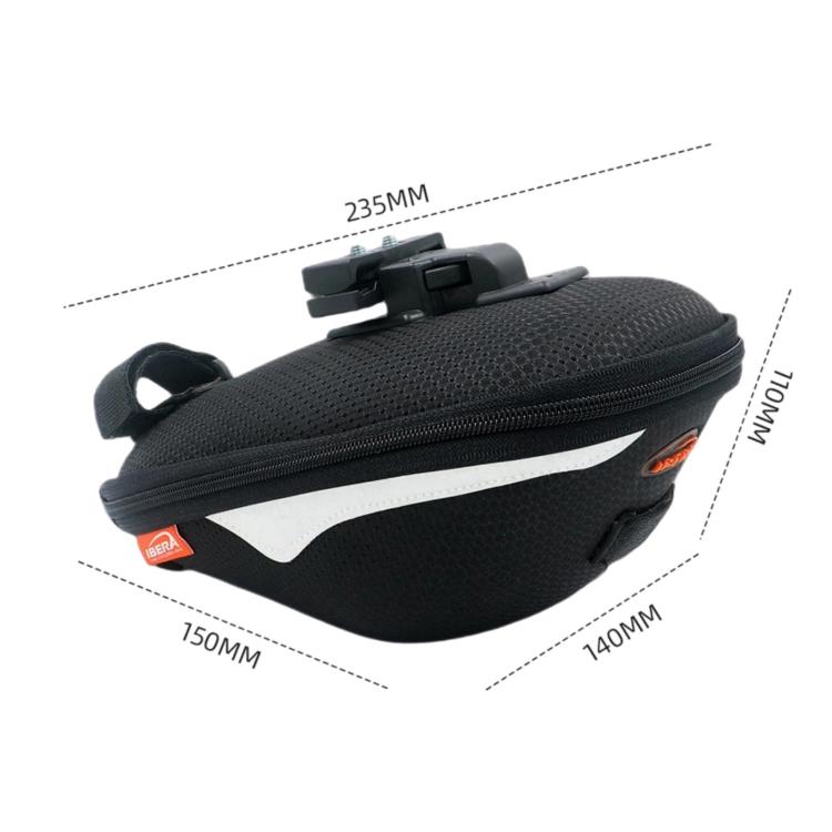 IBETA Quick-Release Hard Shell Bike Saddle Bag Water-Resistant Seat Bag For Road Bicycle, SB8 Plastic Base, SB9 Binding Buckle