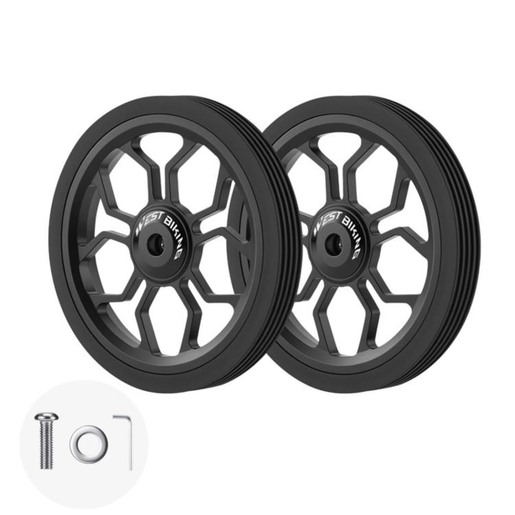 WEST BIKING Aluminum Alloy Bearing-Equipped Silent Auxiliary Wheels for Folding Bikes
