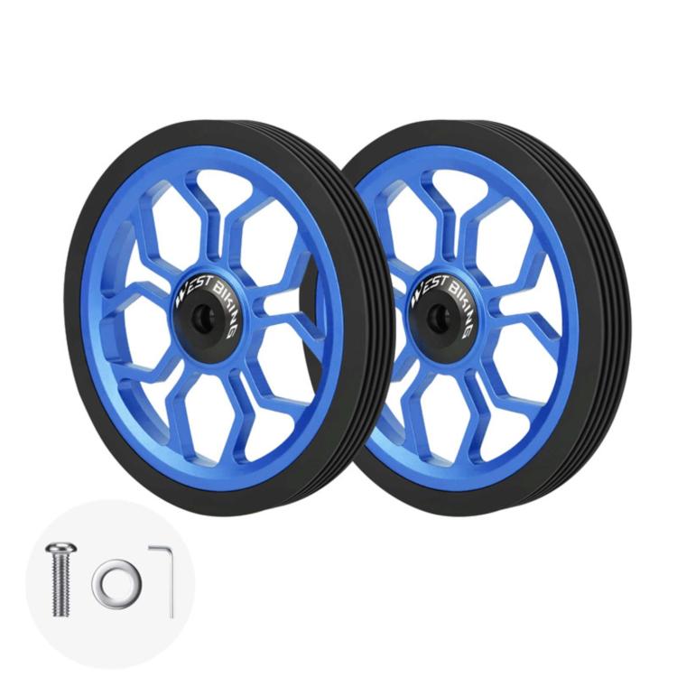 WEST BIKING Aluminum Alloy Bearing-Equipped Silent Auxiliary Wheels for Folding Bikes