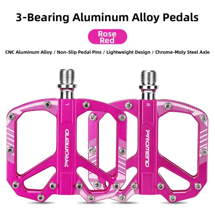 PROMEND PD-671 Bike Pedals with Triple Bearing System, Aluminum Alloy Anti-Slip Bicycle Pedals