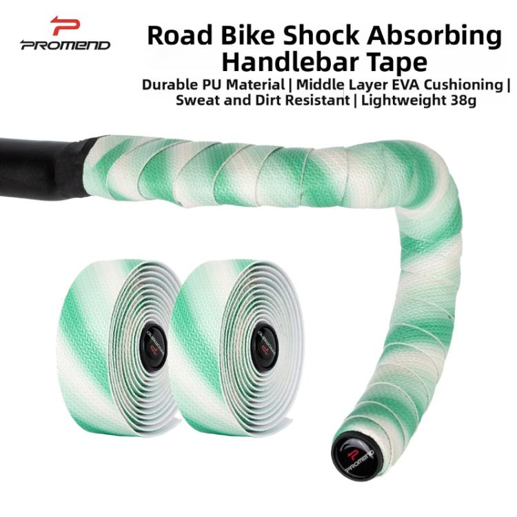 PROMEND Road Bike Handlebar Tape Anti-Slip Shock Absorbing Bicycle Bar Tape, GH-088 Green, GH-088 Purple, GH-088 Orange, GH-089 Green White, GH-089 Yellow Blue, GH-089 Denim Gray