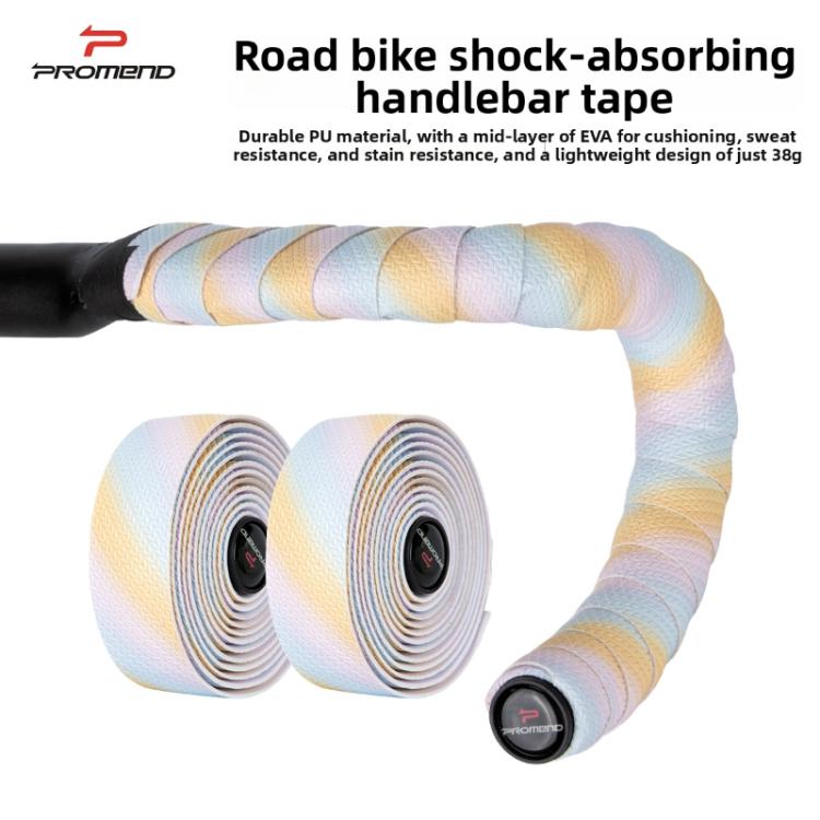 PROMEND Road Bike Handlebar Tape Anti-Slip Shock Absorbing Bicycle Bar Tape, GH-088 Green, GH-088 Purple, GH-088 Orange, GH-089 Green White, GH-089 Yellow Blue, GH-089 Denim Gray